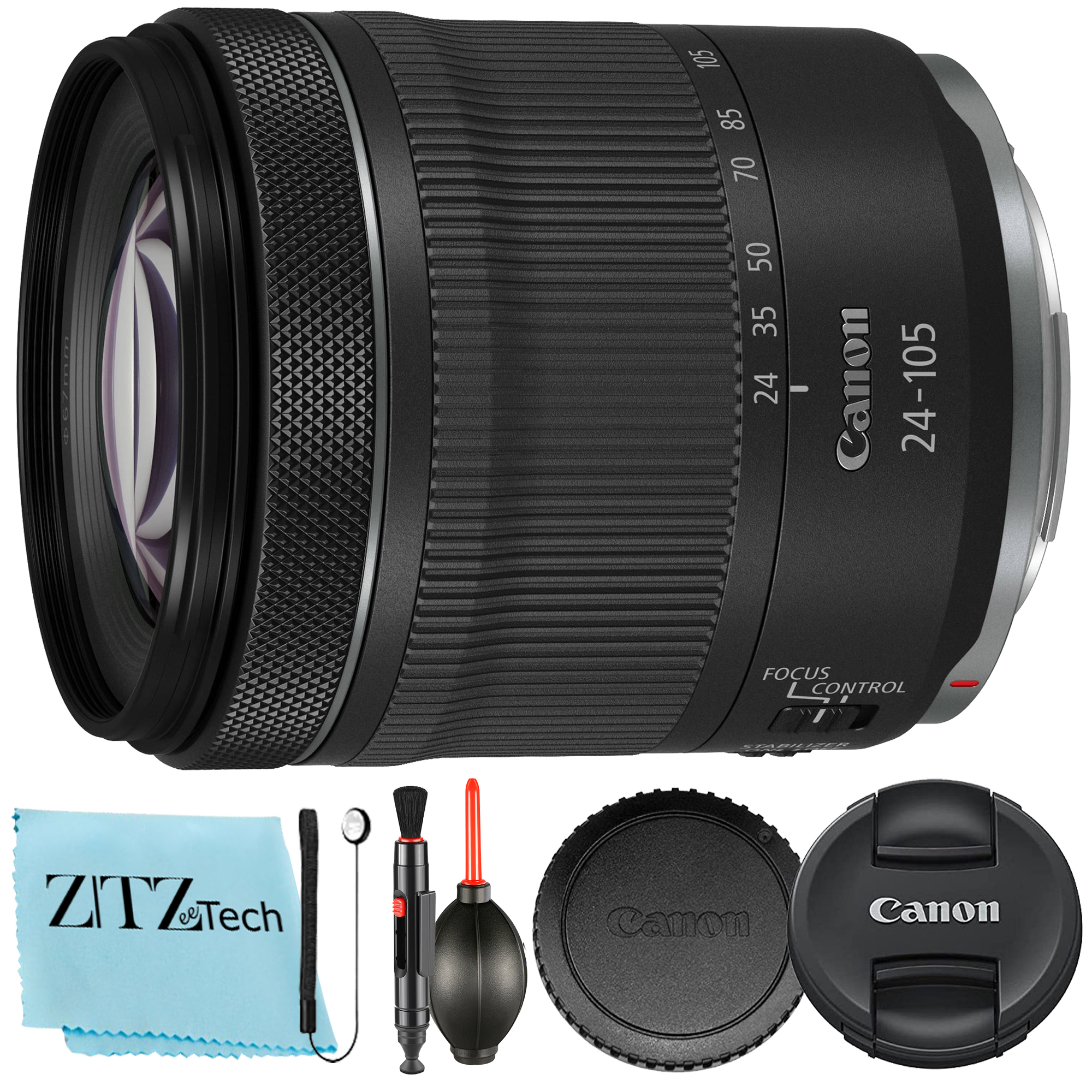 Canon RF 24-105mm f/4-7.1 IS STM Lens + Zeetech Accessory Bundle Package Include: 2-1 Cleaning Pen +  Dust Blower + Zeetech Microfiber Cleaning Cloth