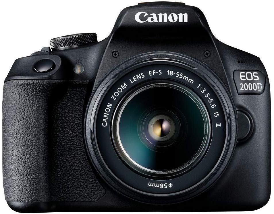 Canon EOS 2000D (Rebel T7) DSLR Camera + 18-55mm III Kit (International Model)